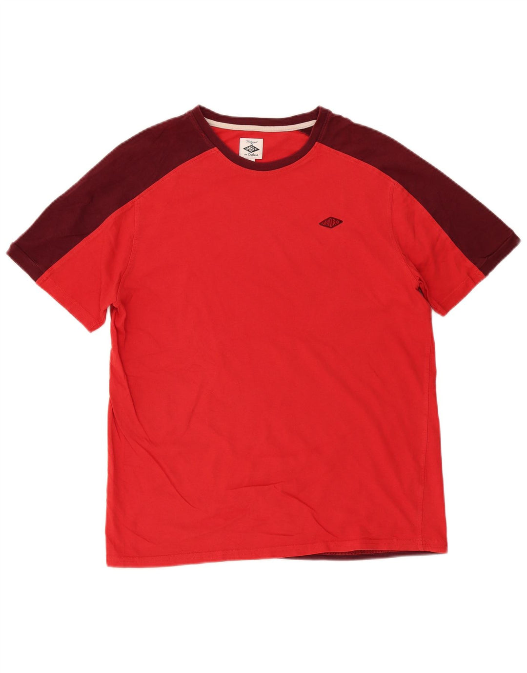 Umbro Herre T-Shirt Top Stor Rød Colourblock