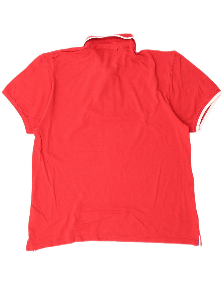 PIERRE CARDIN Mens Polo Shirt 2XL Red Cotton