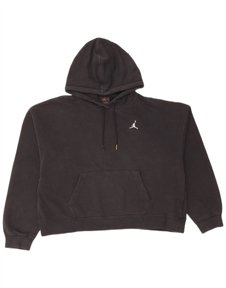 Jordan Dame Crop Oversized Hoodie Jumper UK 10 Small Black