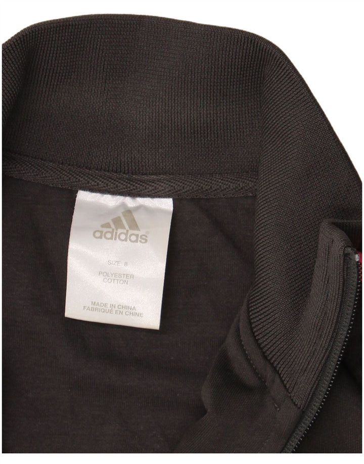 Adidas Dame Grafisk Træningsdragt Top Jacket UK 8 Small Grå Polyester