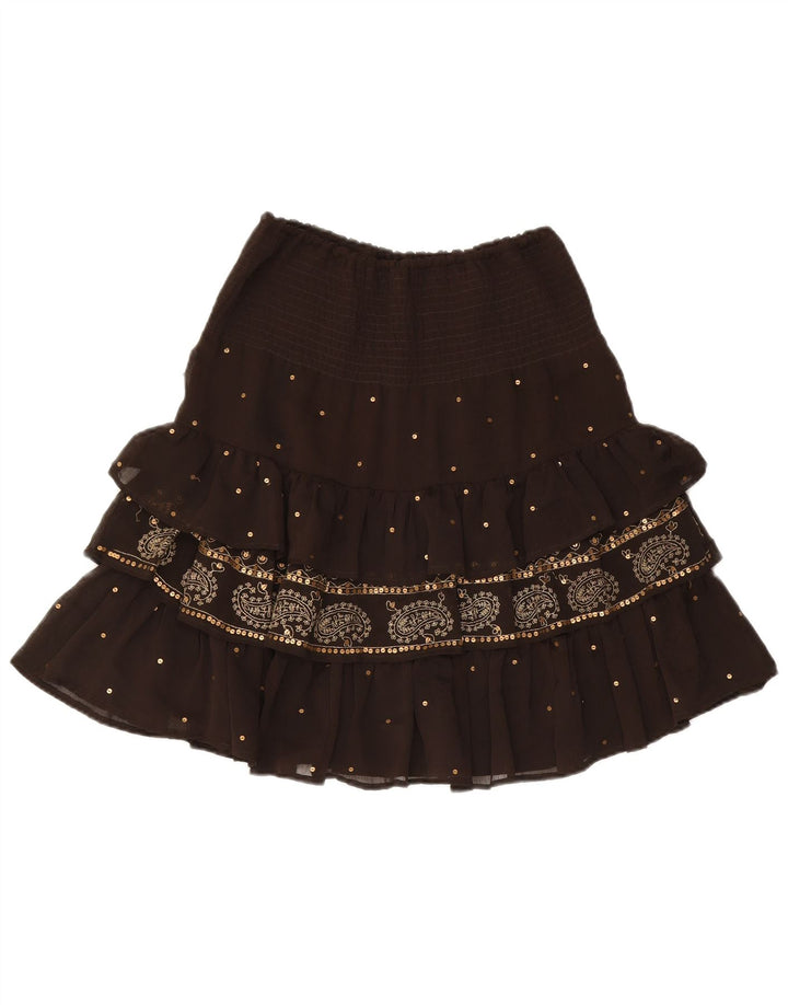 CAMOMILLA Womens Tiered Skirt IT 46 Large W32  Brown Paisley Polyester