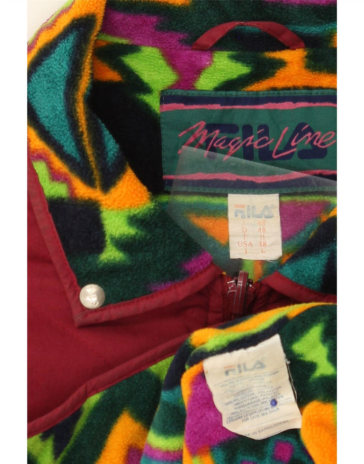 FILA Quiltet jakke til mænd IT 48 Medium Bourgogne geometrisk polyester