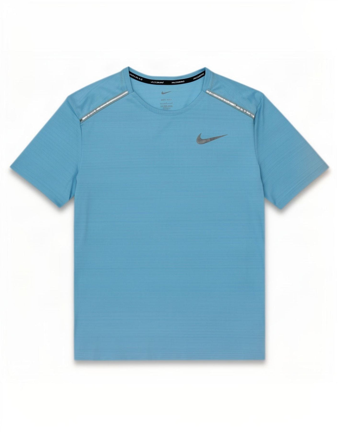 Nike Herre Dri Fit T-Shirt Top Stor Blå Nålestribet Polyester