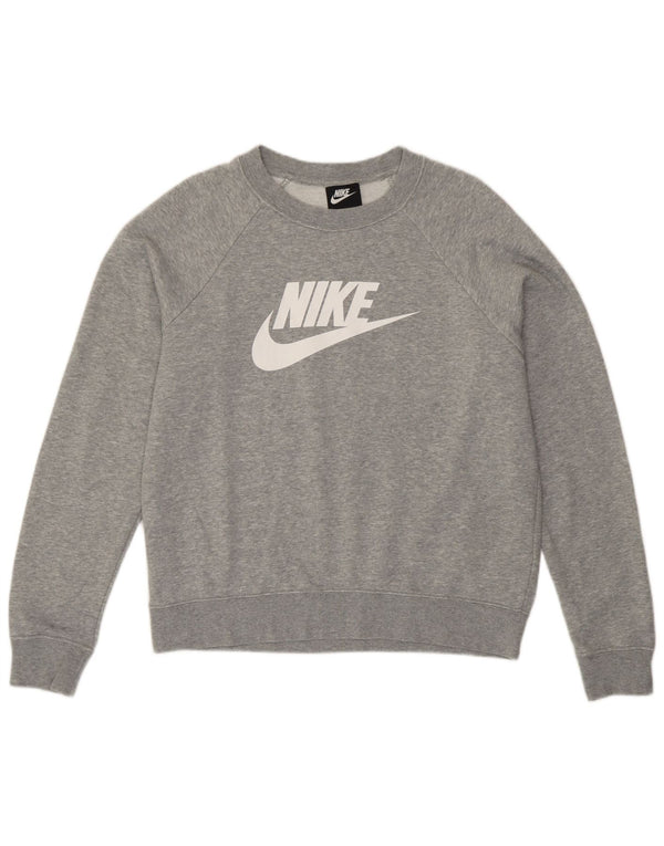 Nike grafisk sweatshirt til mænd, medium grå flækket bomuld