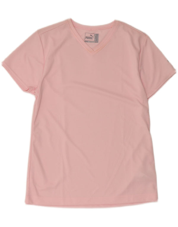 Puma T-Shirt Top UK 12 Medium Pink Polyester