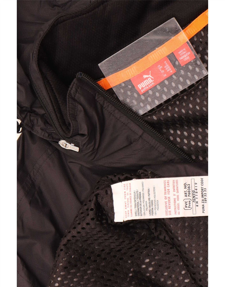 Puma Herre Grafisk Hætte Regnjakke UK 38 Medium Sort Nylon