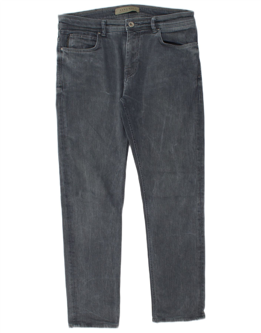 Zara Herre Slim Jeans EU 42 Large W32 L28 Grå Bomuld