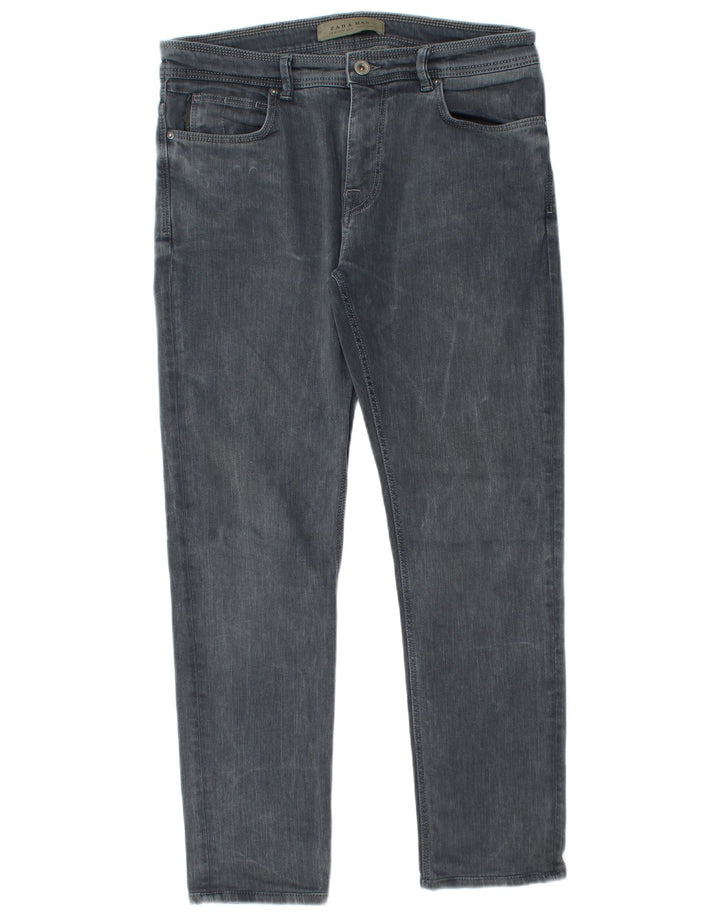 Zara Herre Slim Jeans EU 42 Large W32 L28 Grå Bomuld