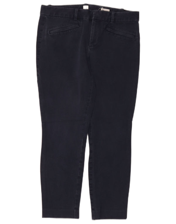 Gap Dame Skinny Cropped Trousers UK 10 Small W32 L25 Marineblå Bomuld