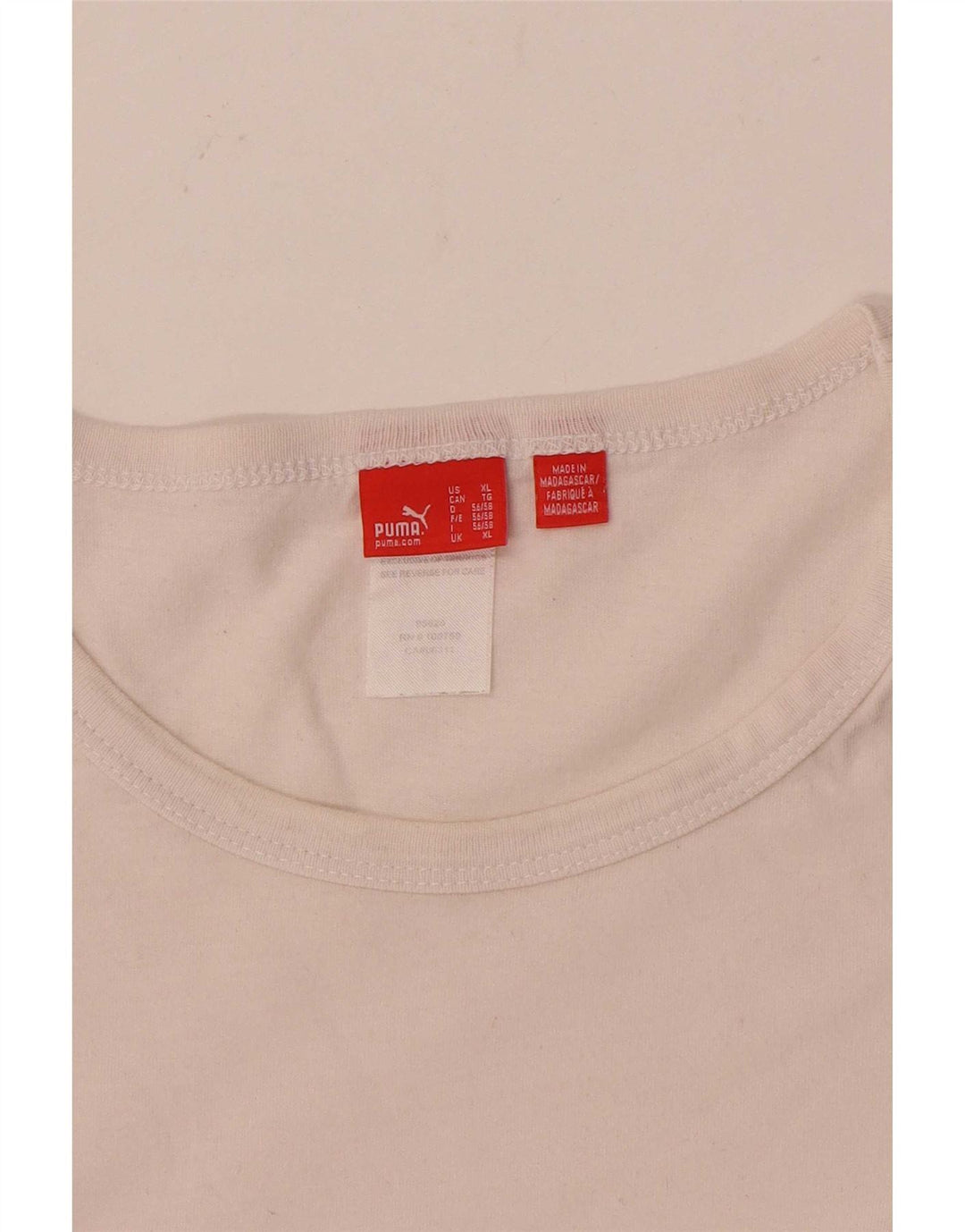 Puma Herre T-Shirt Top XL Hvid Bomuld