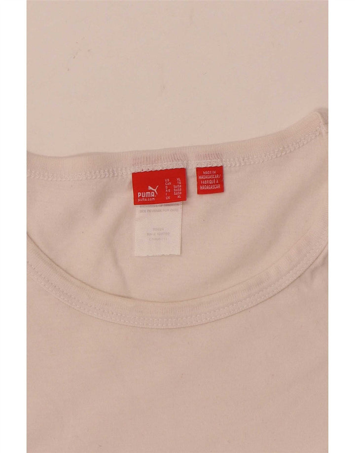 Puma Herre T-Shirt Top XL Hvid Bomuld