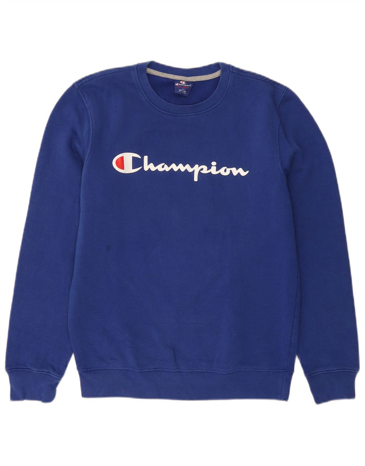 CHAMPION Grafisk sweatshirt til mænd, lille blå bomuld