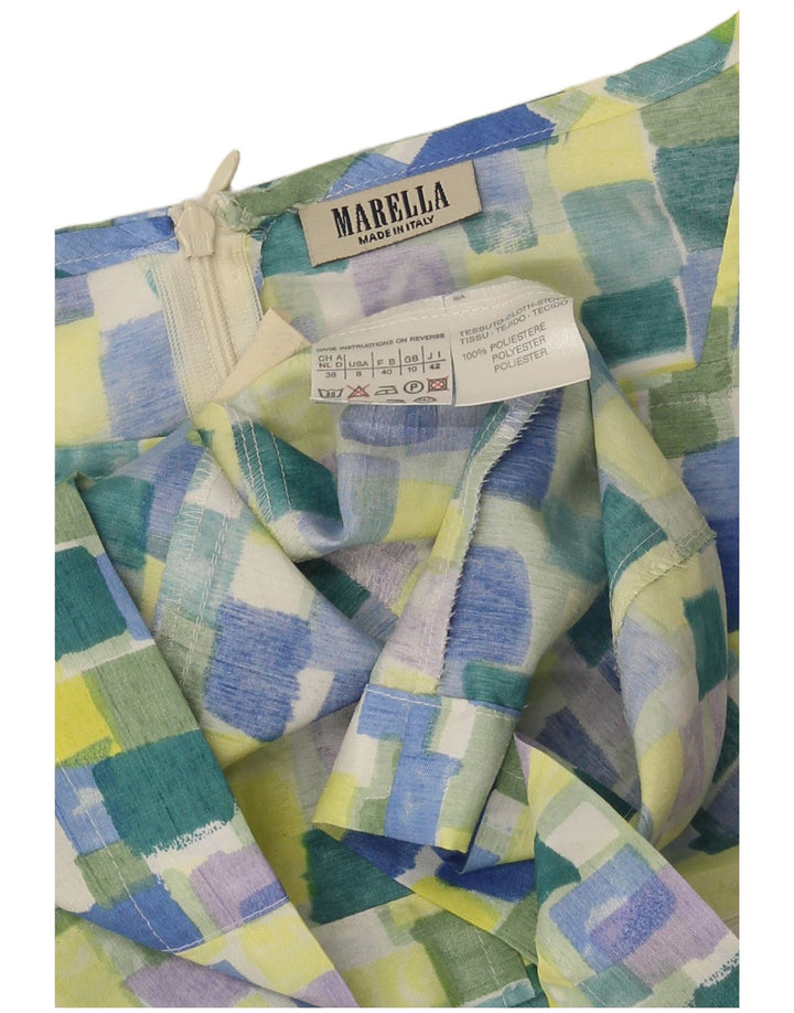 Marella Dame Ærmeløs bluse Top UK 10 Small Multicolored Geometric