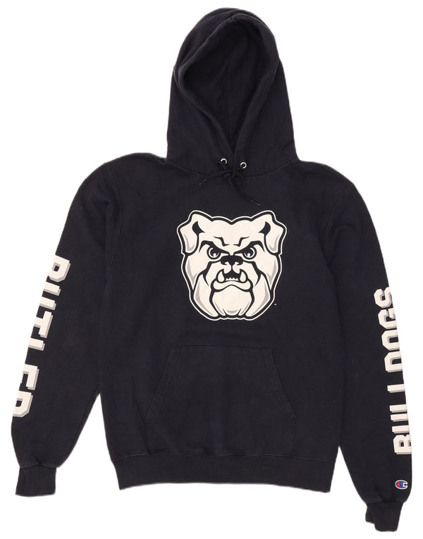 Champion Herre Bulldogs Grafisk Hoodie Jumper Small Navy Blue