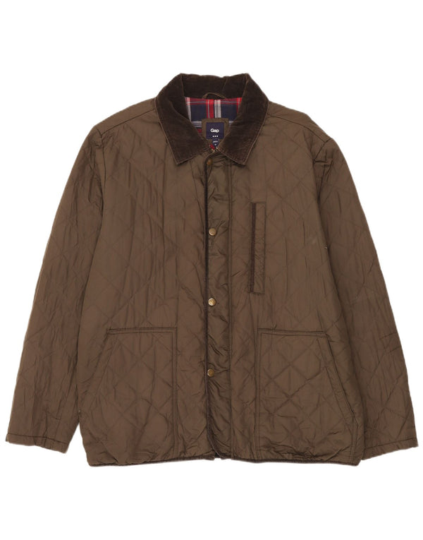 Gap Quiltet jakke til kvinder UK 42 XL Khaki Colourblock Polyester