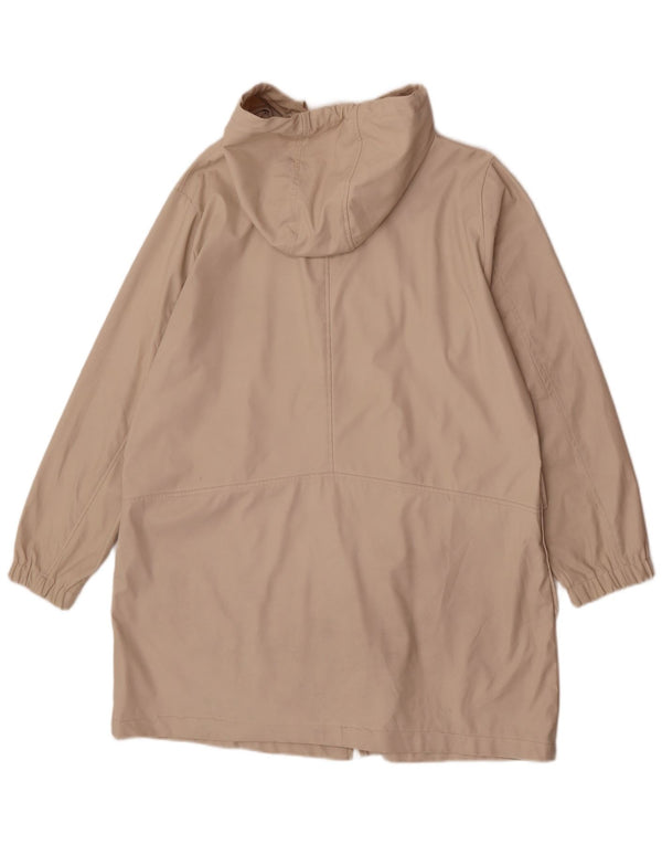 Zara Dame Hooded Parka Jacket UK 18 XL Beige Polyester