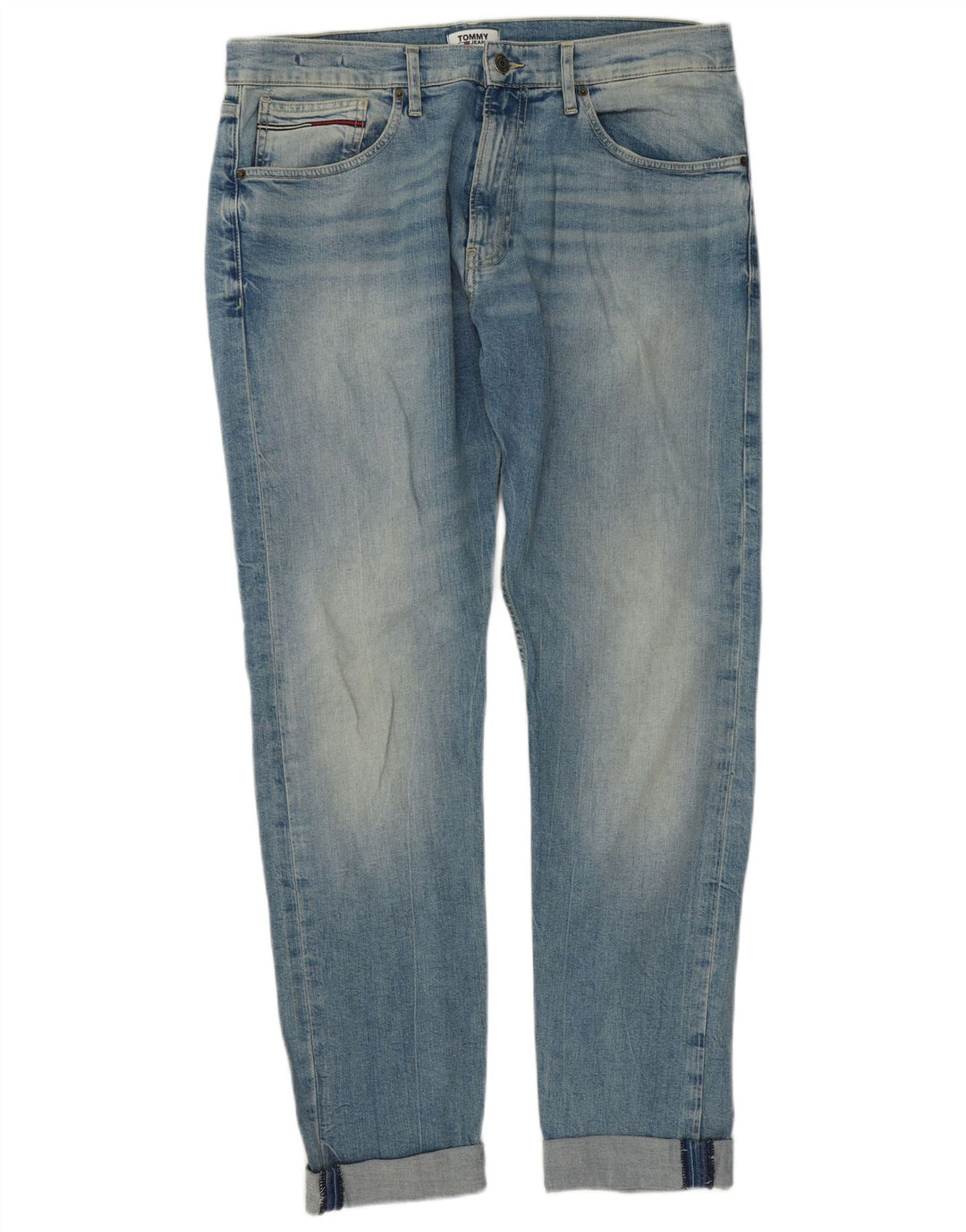 TOMMY HILFIGER Straight jeans til mænd W34 L36 blå bomuld