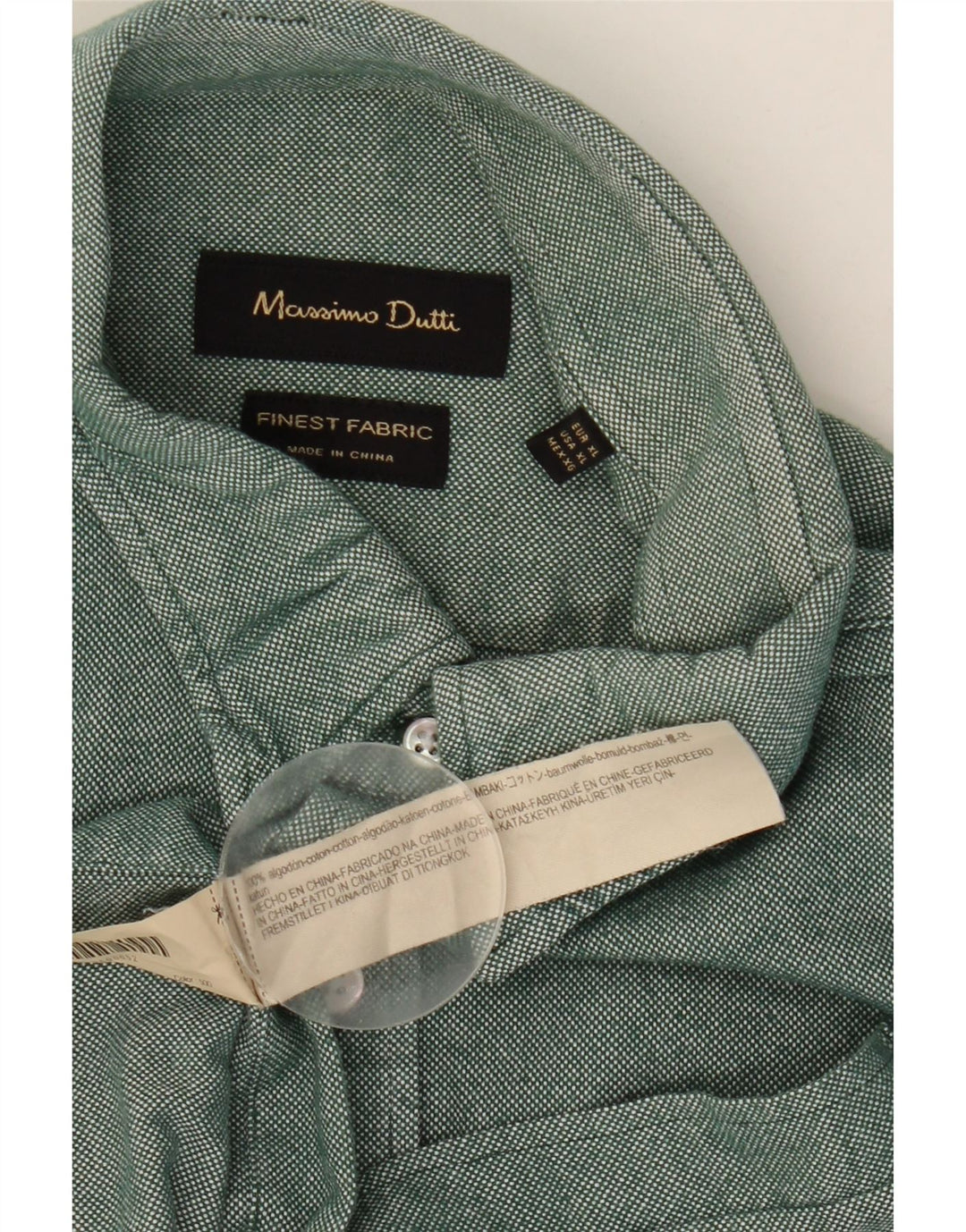 MASSIMO DUTTI Herreskjorte XL Grøn Bomuld