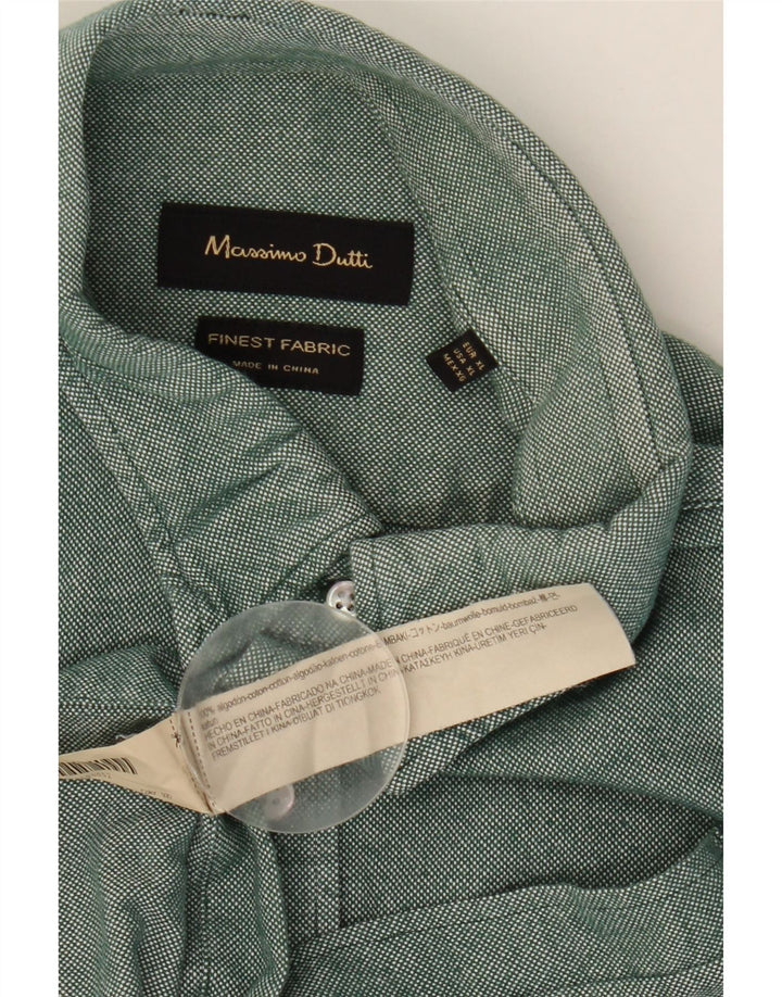 MASSIMO DUTTI Herreskjorte XL Grøn Bomuld