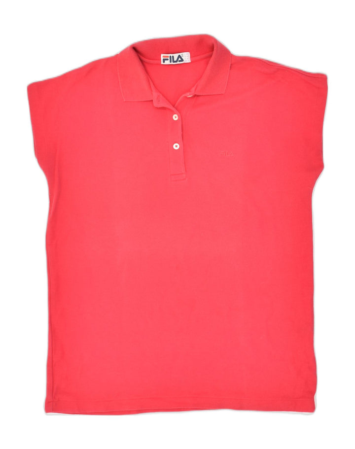 FILA Womens Polo Shirt IT 46 Large Red Cotton | Vintage Fila | Thrift | Second-Hand Fila | Used Clothing | Messina Hembry 