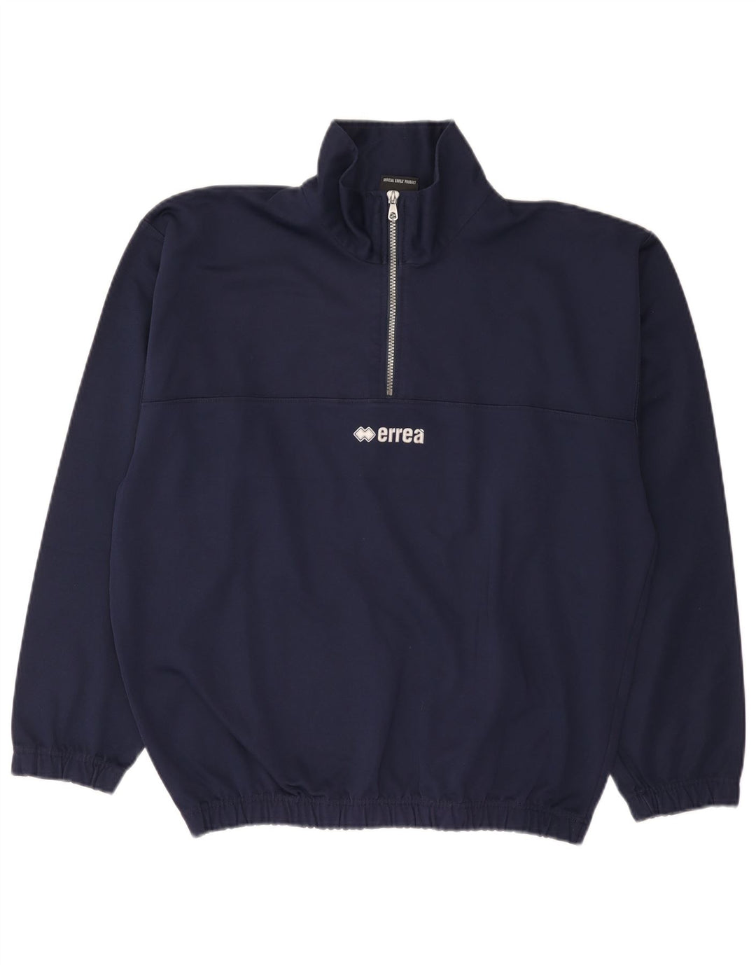 Errea Herre Zip Neck Sweatshirt Jumper Large Navy Blue Polyester