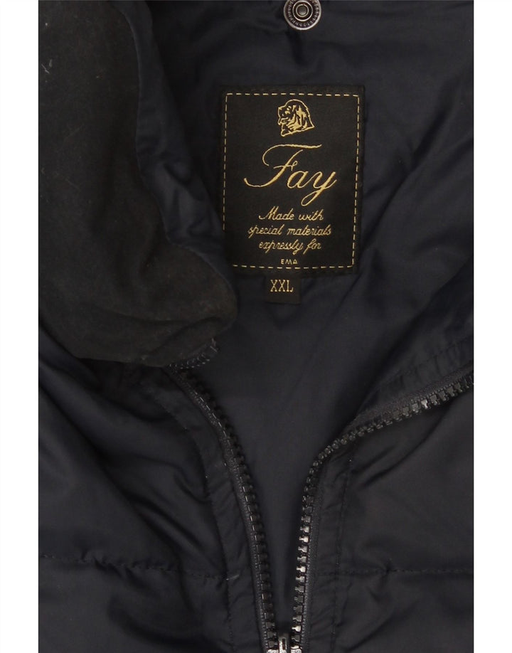Fay Herre polstret jakke UK 44 2XL Navy Blue Polyamide
