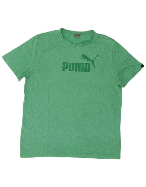 Puma Herre Grafisk T-Shirt Top XL Grøn Polyester