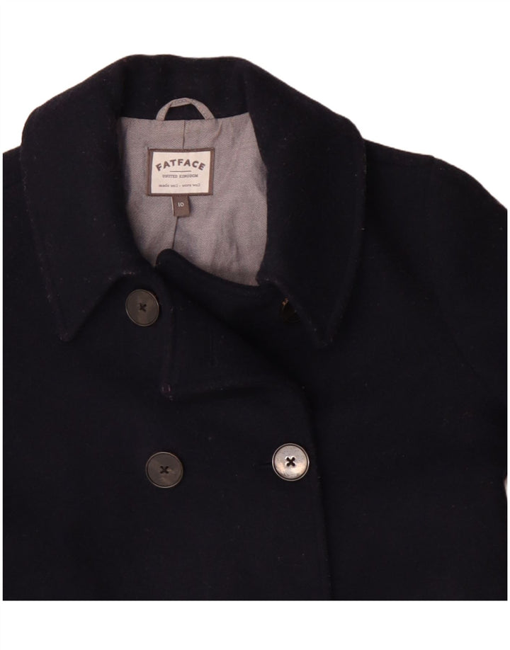 Fat Face Dame Oversized Pea Coat UK 10 Small Navy Blue Wool