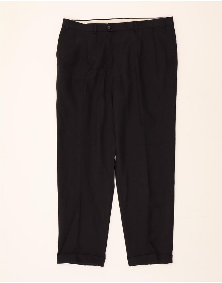 Marks & Spencer Herre Pegged Suit Bukser W40 L33 Marineblå Polyester