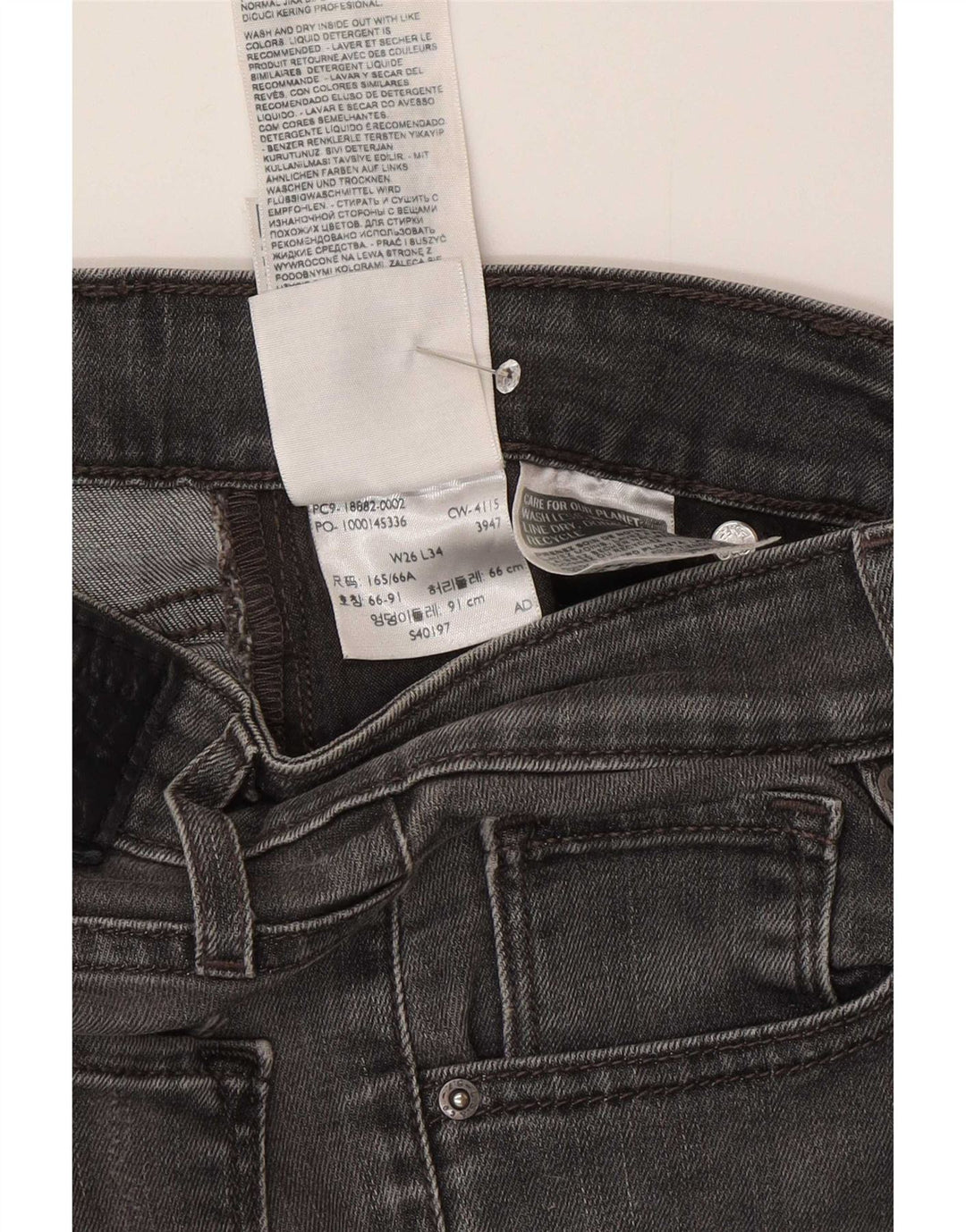 Levi's Skinny Jeans til kvinder W26 L34 Grå Bomuld