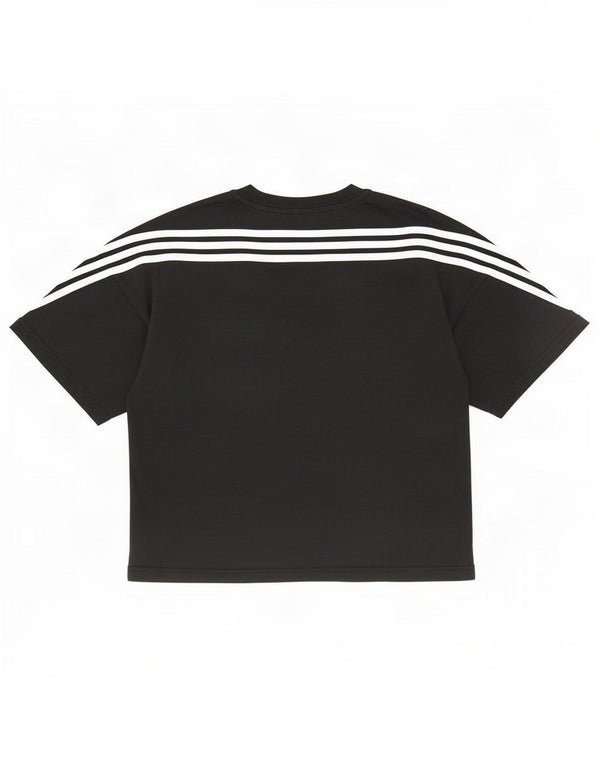 Adidas Womens Crop T-Shirt Top UK 12/14 Medium Black Bomuld
