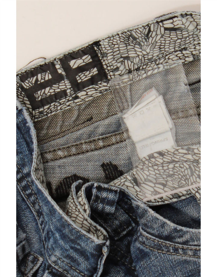 Springfield Herre Grafiske Straight Jeans W28 L30 Blå Bomuld