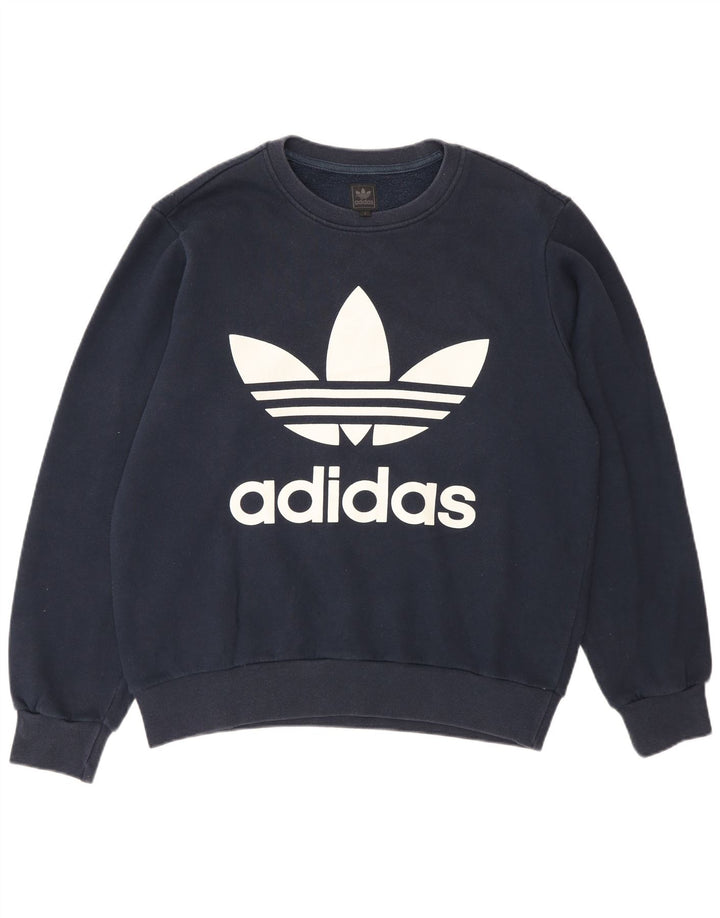 Adidas grafisk sweatshirt til mænd, lille marineblå bomuld