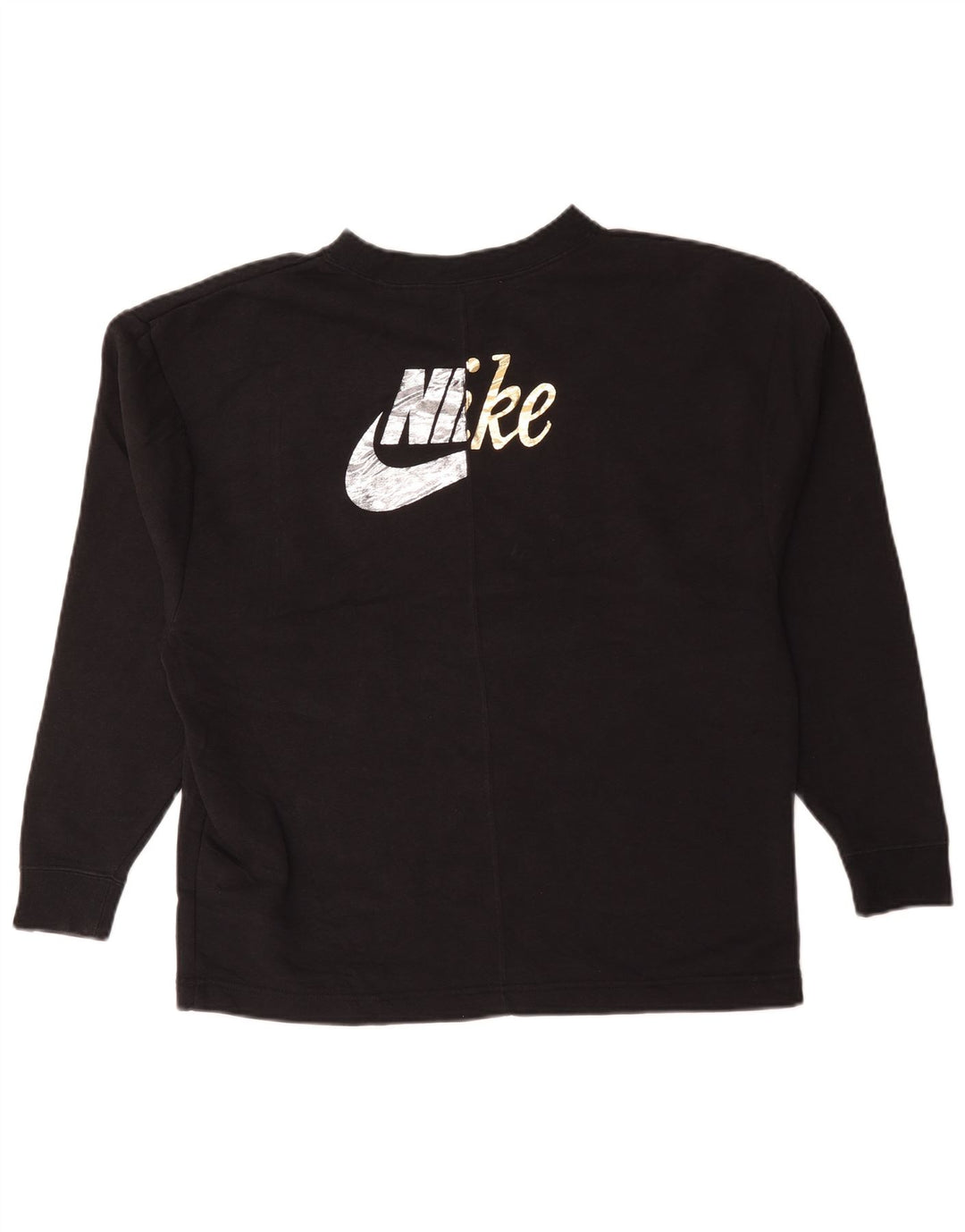 Nike Womens Grafisk Oversized Sweatshirt Jumper UK 10 Small Black Bomuld
