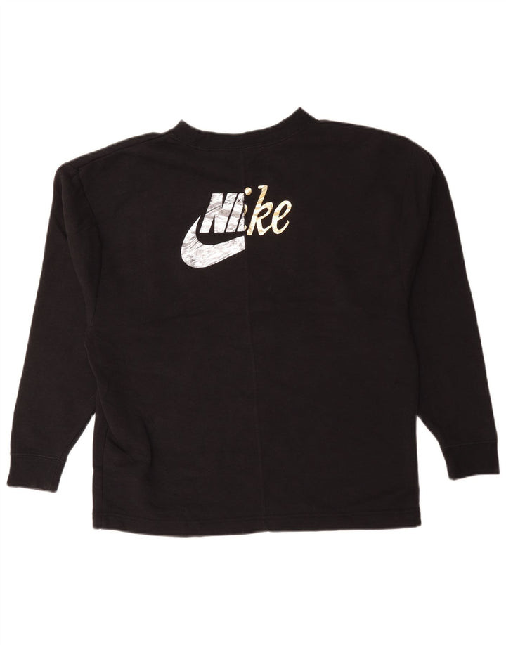 Nike Womens Grafisk Oversized Sweatshirt Jumper UK 10 Small Black Bomuld