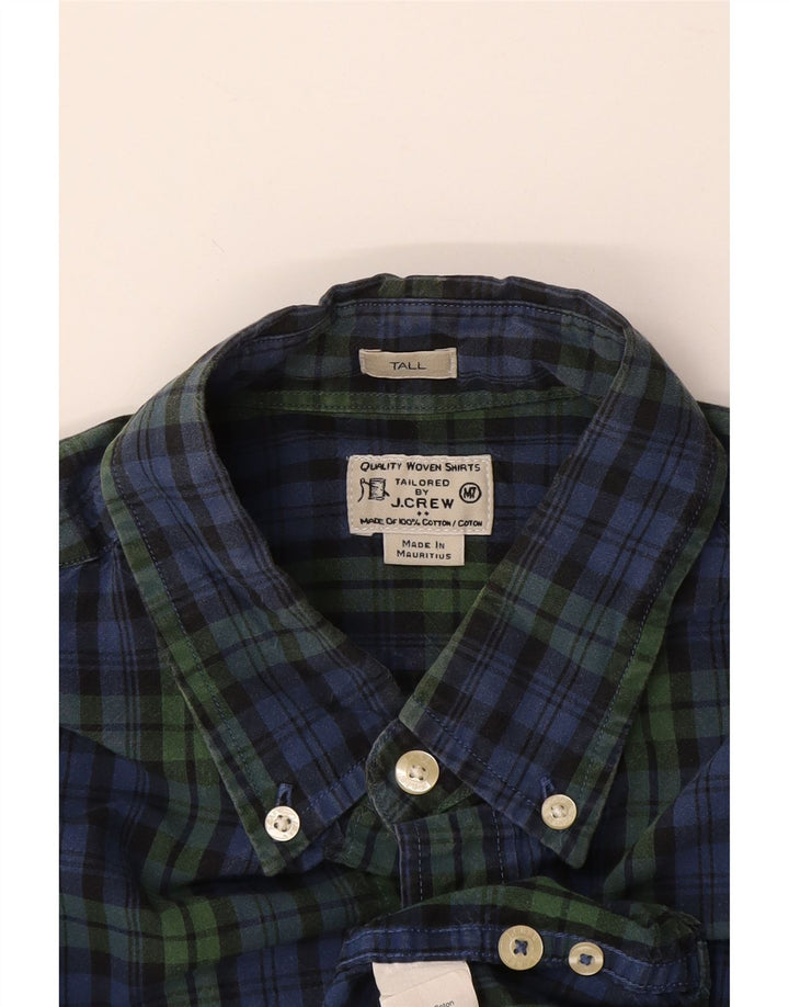 J. Crew Herre høj skræddersyet pasform skjorte medium marineblå ternet bomuld