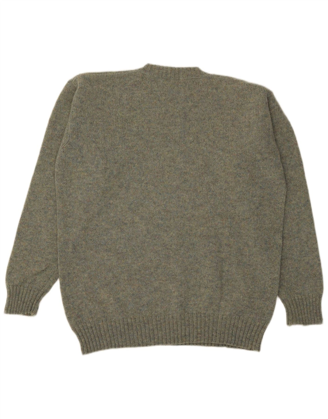 Rifle Herre Crew Neck Jumper Sweater Stor Grøn Flecked Ny Uld