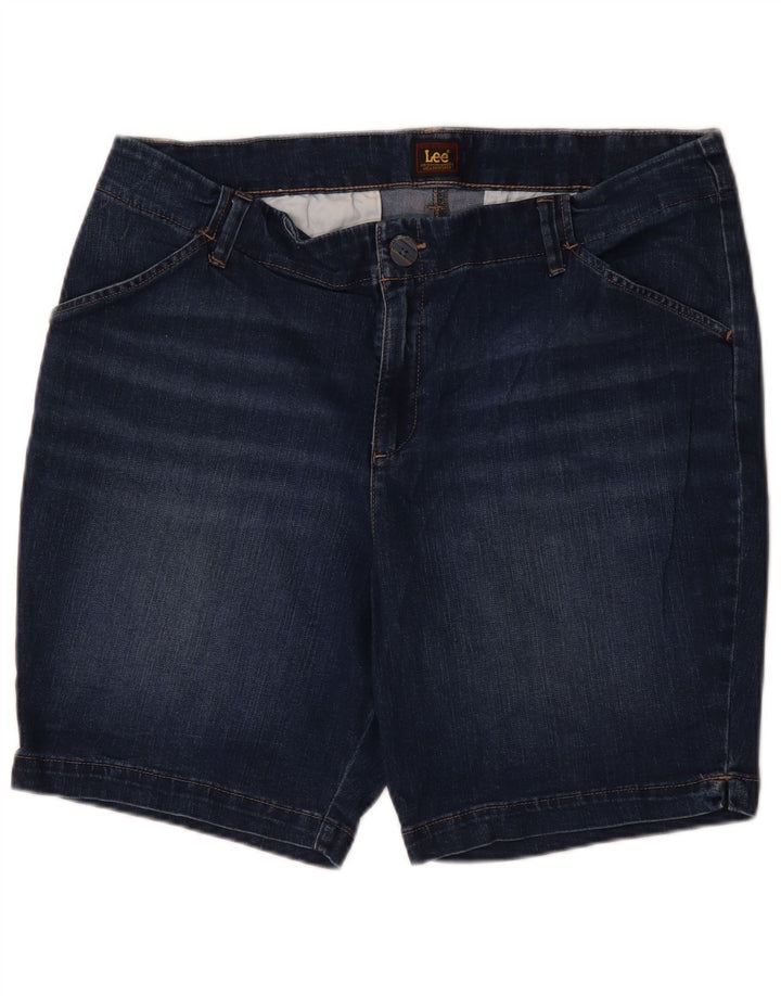 LEE Dame Denim Shorts US 18 2XL W36 Blå Bomuld