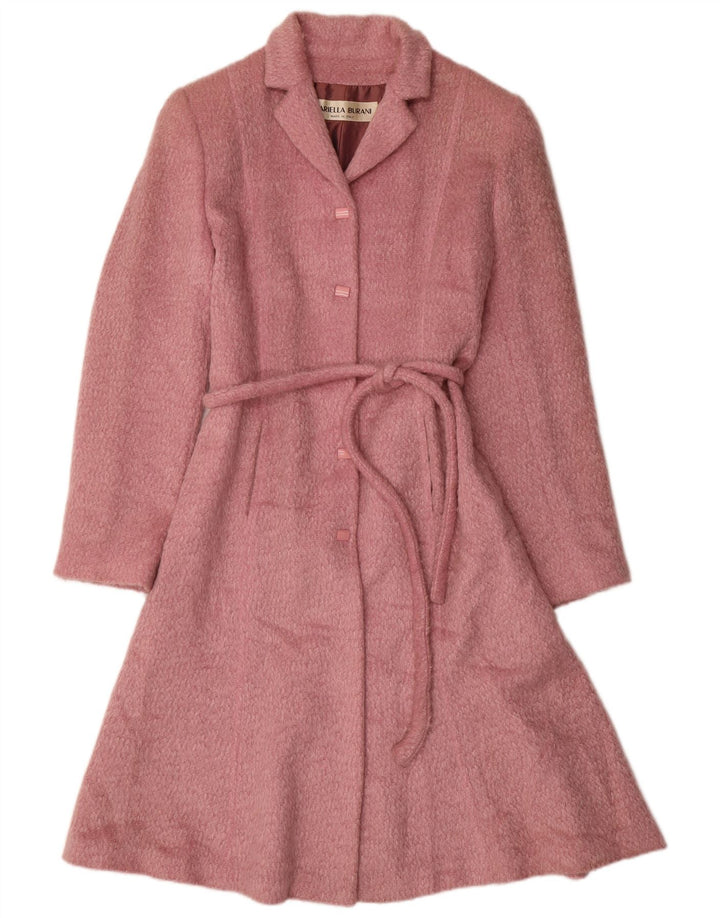 Mariella Burani Dame Overfrakke UK 14 Medium Pink Uld