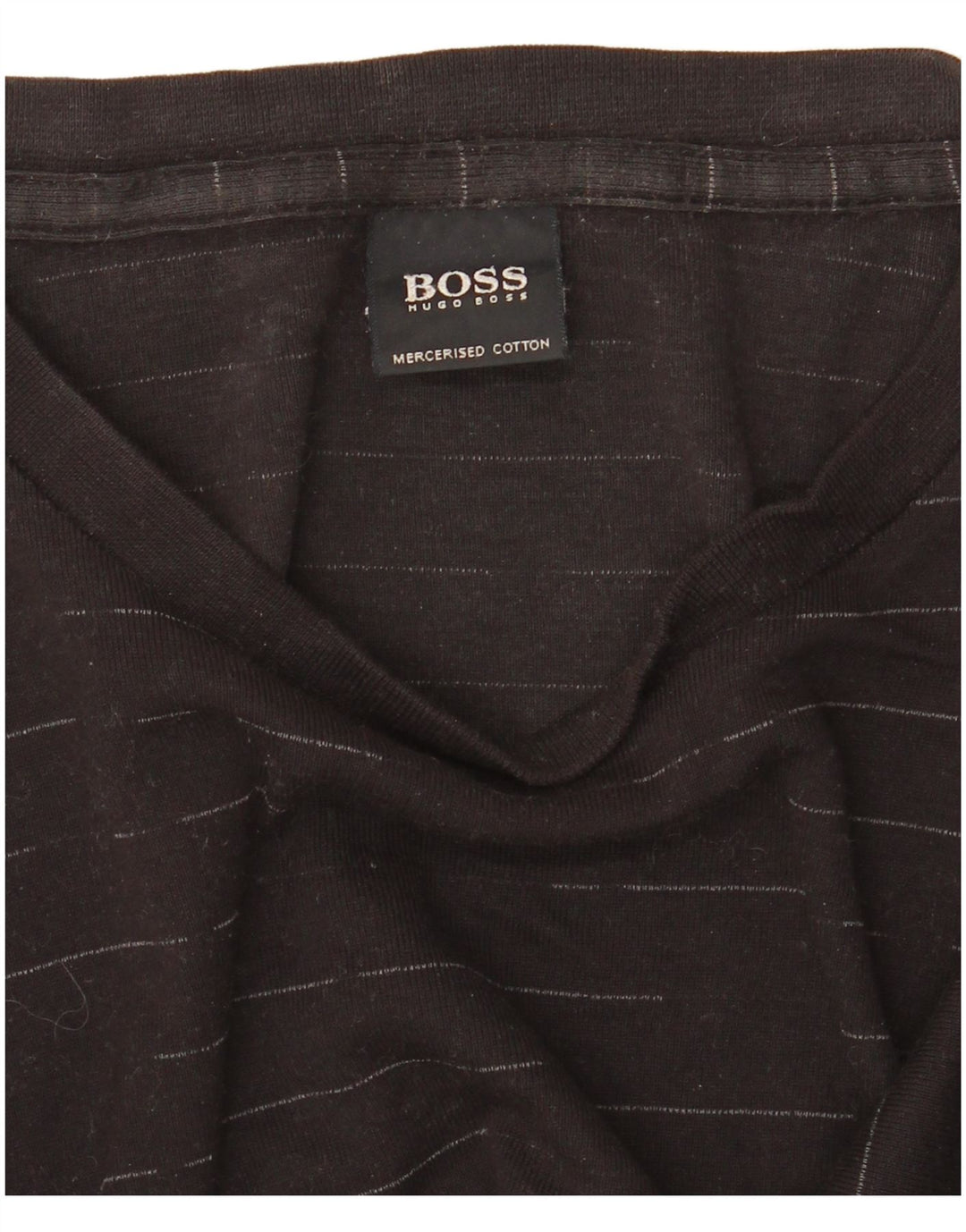 HUGO BOSS Herre Top Langærmet Stor Sort Nålestribet Bomuld