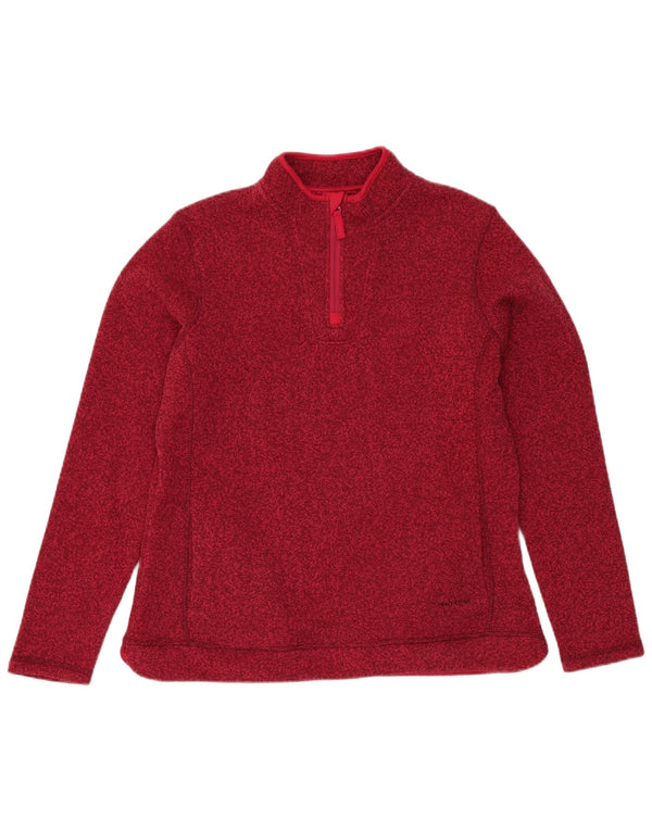 Weird Fish Womens Zip Neck Sweatshirt Jumper UK 16 Large Red Flecked