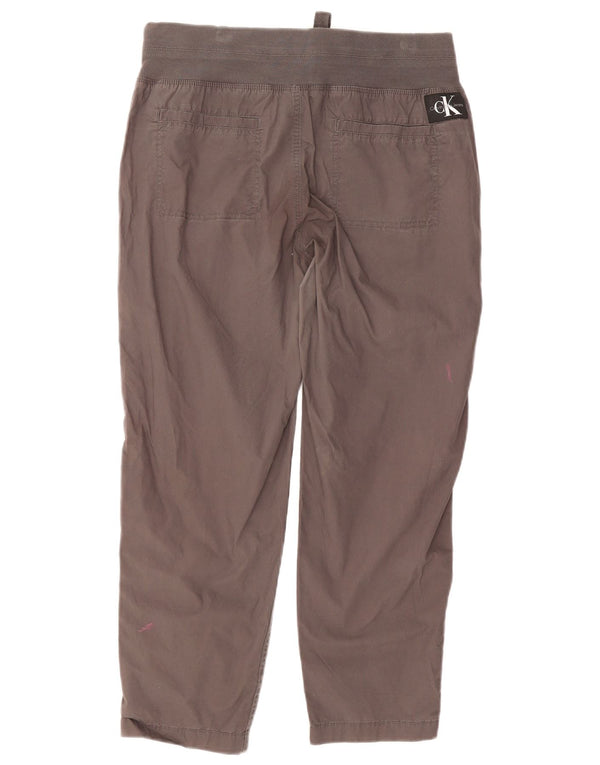 Calvin Klein Womens tilspidsede cropped bukser Medium W32 L24 Grå bomuld