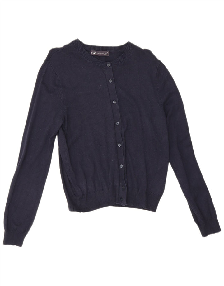 Marks & Spencer Dame Cardigan Sweater UK 12 Medium Navy Blue Viscose