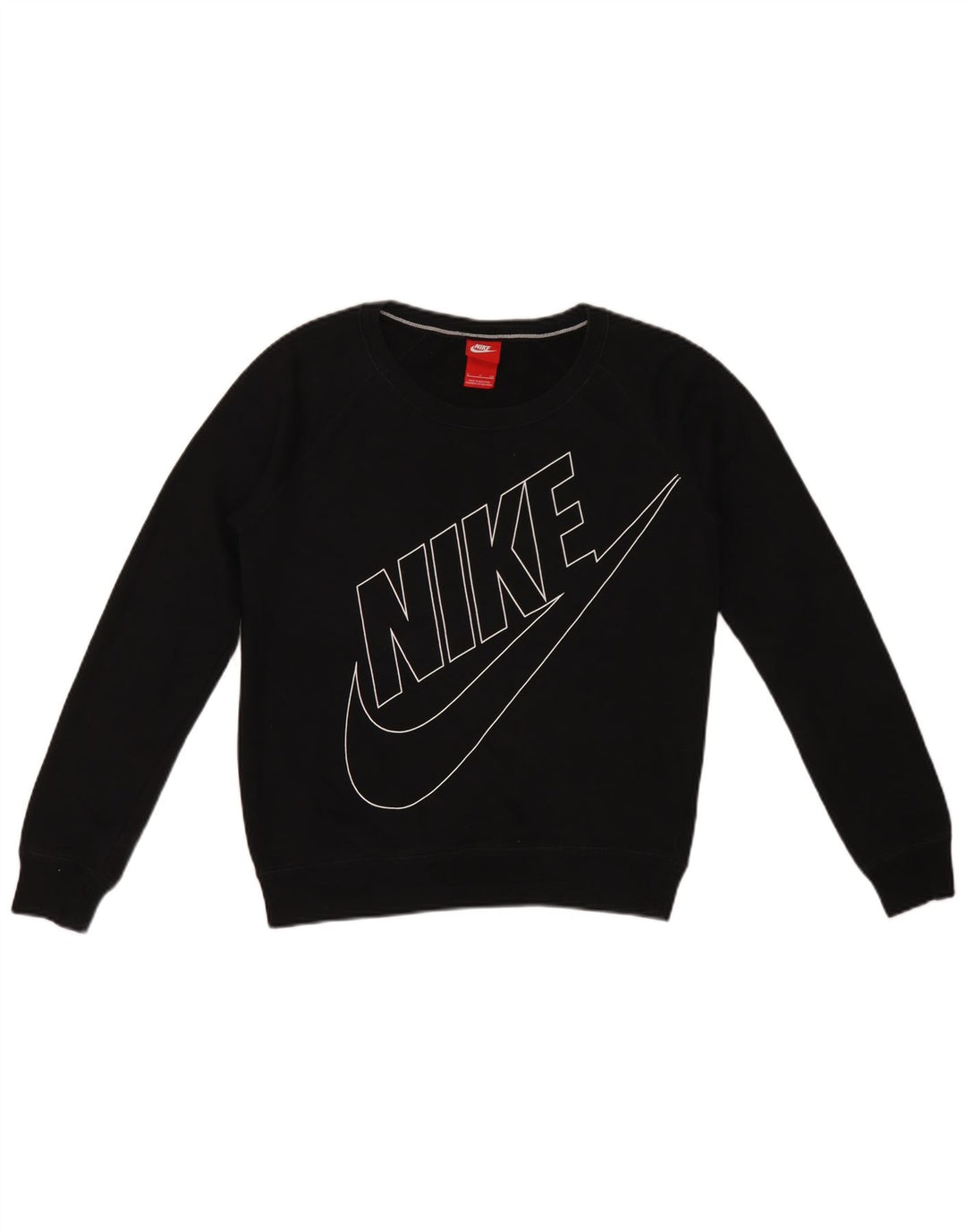 Nike Womens Oversized Crop Graphic Sweatshirt Jumper UK 10 Small Black
