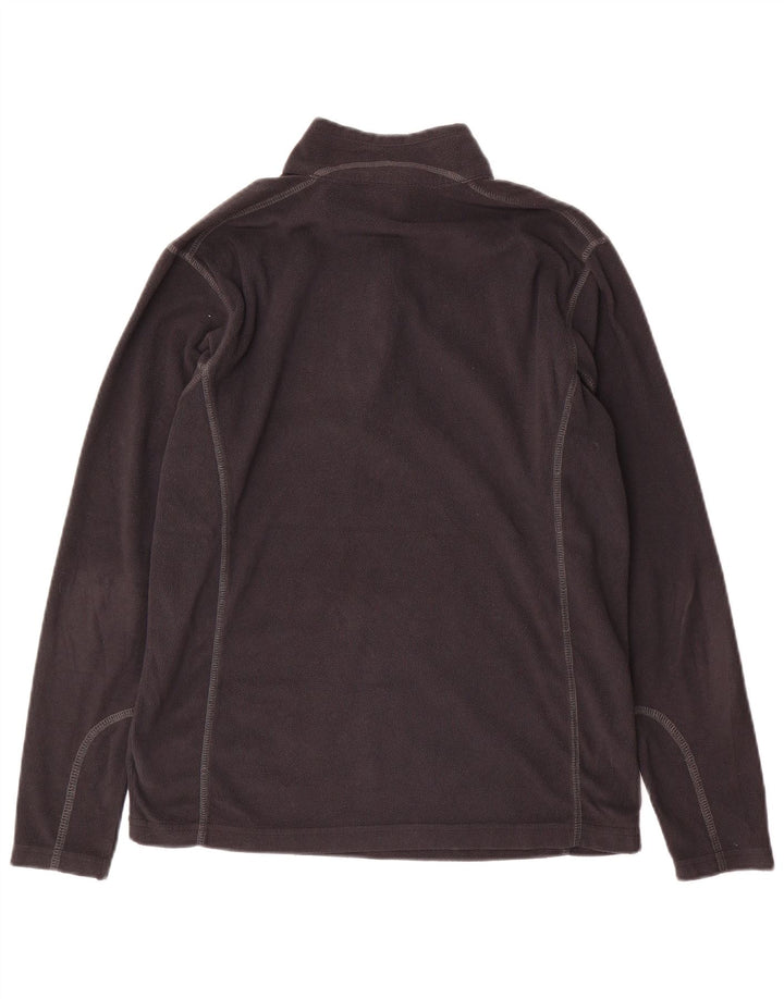 COLUMBIA Mens Zip Neck Fleece Jumper Small Black Polyester
