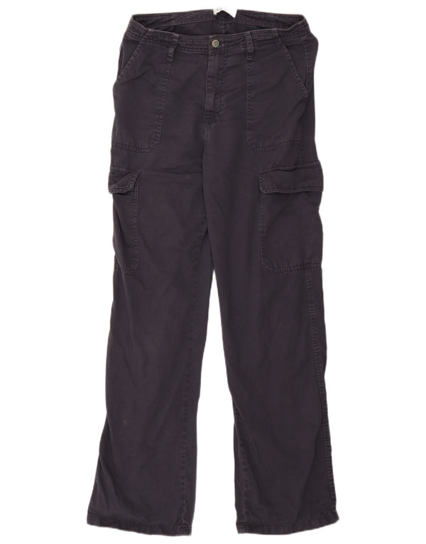 Zara Dame Straight Cargo Bukser EU 38 Small W28 L31 Navy Blue