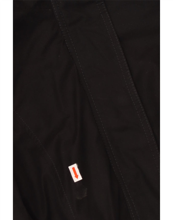 HOLLISTER Parkajakke med hætte til kvinder UK 14 Medium Sort Polyester