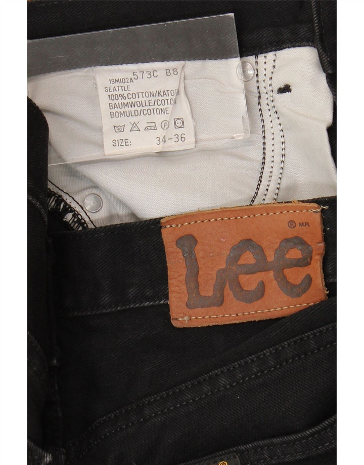 LEE Mens Seattle Straight Jeans W34 L33 Sort Bomuld
