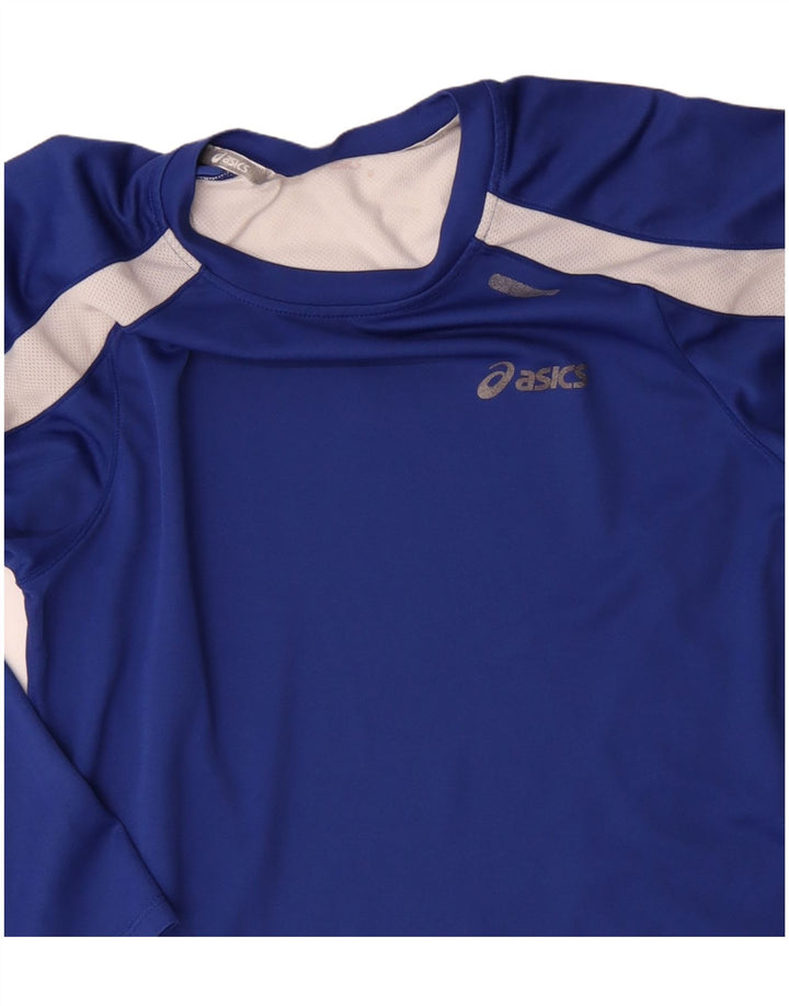 Asics Dame Top Langærmet UK 12 Medium Blue Colourblock Polyester