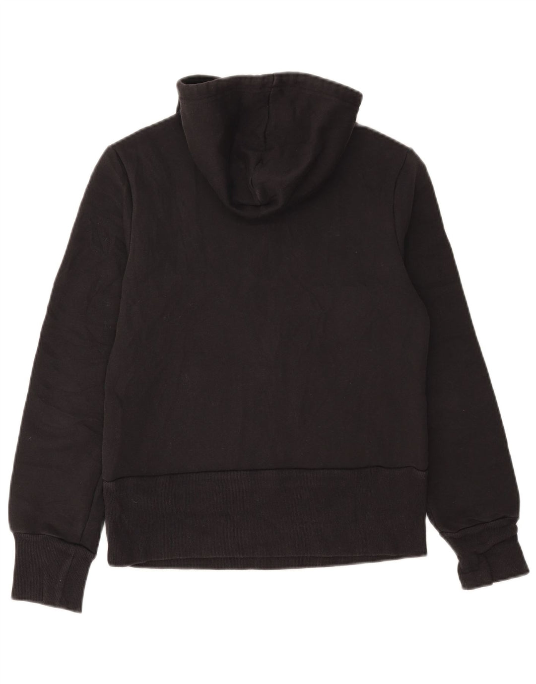 ADIDAS Womens Graphic Hoodie Jumper IT 44 Medium Black Polyester